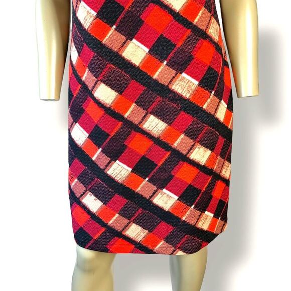 Perceptions NY Geometric Short Sleeves Stretchy Shift Tee Dress Pullover Size 8 - Picture 5 of 12